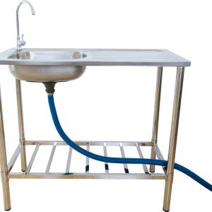 Udekøkken/Stålbord med Håndvask - Grå / Ingen størrelse