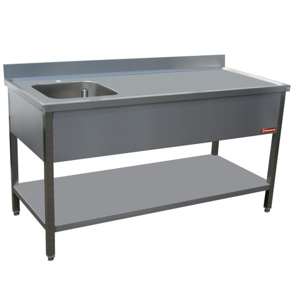 Stålbord 1 vask venstre 400X400XH275
