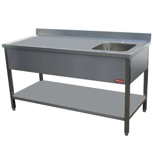 Stålbord 1 vask højre 400X400XH275