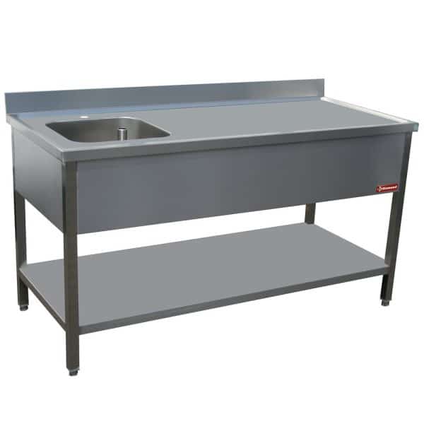 Stålbord 1 vask venstre 400X400XH275
